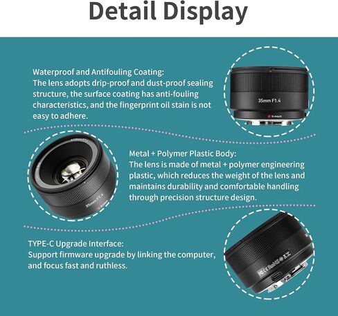 7artisans 35mm F1.4 Auto Focus APS-C X Mount Camera Lens for Fuji X-Mount Cameras X-T10 X-T2 X-T20 X-T30 X-T3 X-T5 X-T100 X-T200 X-T30 X-PR01 X-PR02 in Kuwait