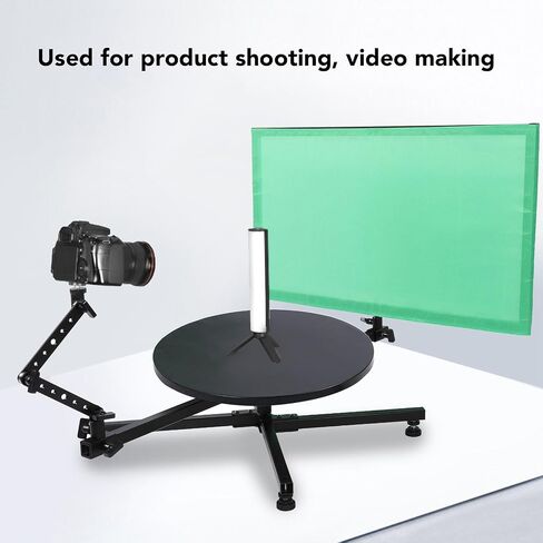 Photography Turntable, 360 Degree Rotation Stable Footage Rotating Camera Slider, Video Booth with 40 Cm Diameter Platform Weight Capacity 11 Lbs for Product Photography Food in Kuwait