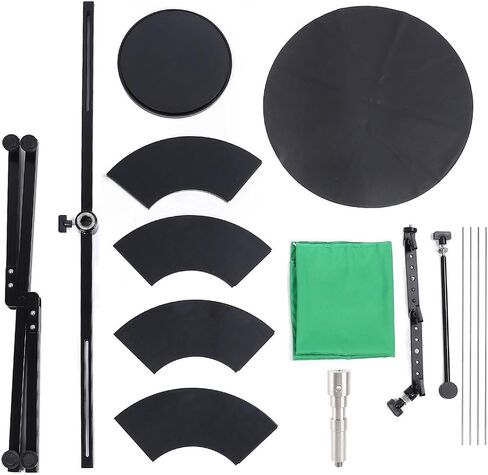 Photography Turntable, 360 Degree Rotation Stable Footage Rotating Camera Slider, Video Booth with 40 Cm Diameter Platform Weight Capacity 11 Lbs for Product Photography Food in Kuwait