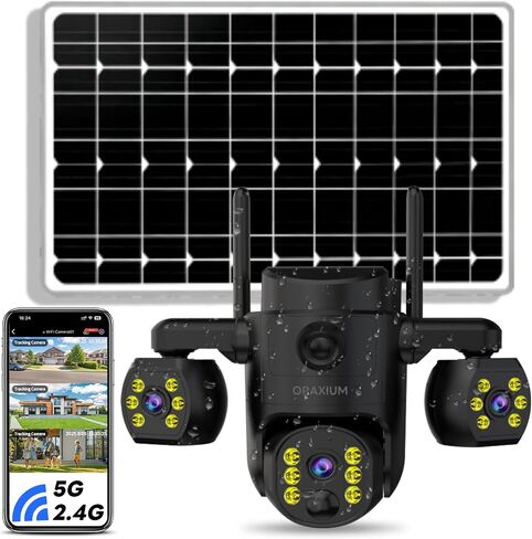 Triple Lens Outdoor Wireless Security Camera, Outdoor Cameras for Home Security, Color Night Vision, Outdoor Camera Two Way Audio for Home and Farm in Kuwait