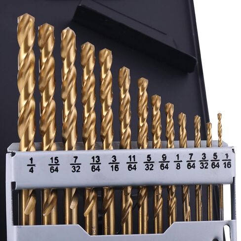 Cobalt Drill Bit Set, 13Pcs (1/16"-1/4") M35 Fully Grounded 5% Cobalt Bits for Hardened Metals, Stainless Steel, Cast Iron and Wooden Plastics, with Index Storage Case in Saudi Arabia