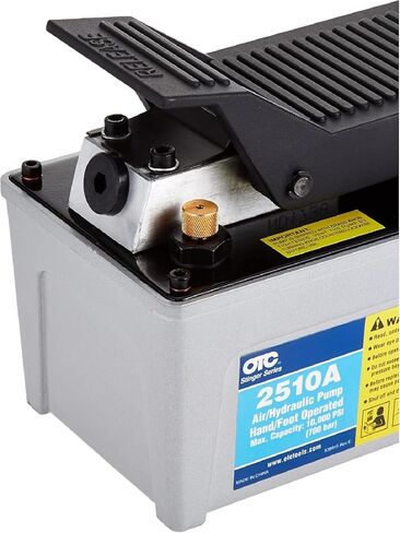 OTC 2510A Stinger 10,000 PSI Foot Operated Air/Hydraulic Pump for Rams, Presses, & Hydraulic Pullers, CHROME | Ideal for Use with Rams, Presses, and Hydraulic Pullers in Saudi Arabia