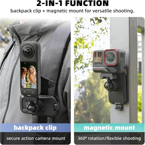 BRDRC Magnetic Backpack Mount for Insta360 X5 Ace Pro 2, Quick Release Magnet Mount Bag Strap Anti-Slip Shoulder Clip Belt for Insta 360 X5 X4 Air Ace Pro 2 Accessories in Kuwait