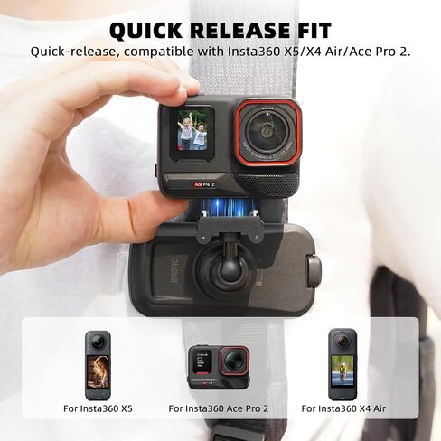 BRDRC Magnetic Backpack Mount for Insta360 X5 Ace Pro 2, Quick Release Magnet Mount Bag Strap Anti-Slip Shoulder Clip Belt for Insta 360 X5 X4 Air Ace Pro 2 Accessories in Kuwait