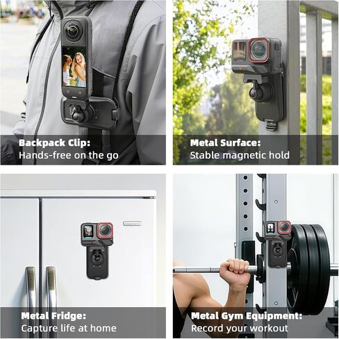 BRDRC Magnetic Backpack Mount for Insta360 X5 Ace Pro 2, Quick Release Magnet Mount Bag Strap Anti-Slip Shoulder Clip Belt for Insta 360 X5 X4 Air Ace Pro 2 Accessories in Kuwait