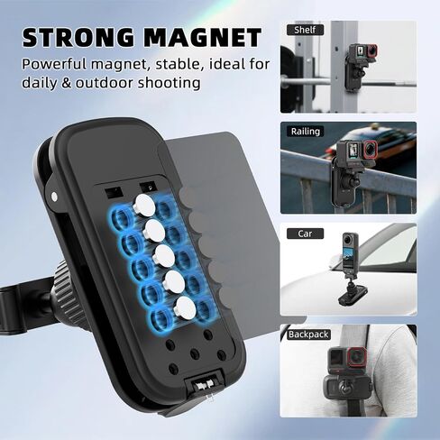 BRDRC Magnetic Backpack Mount for Insta360 X5 Ace Pro 2, Quick Release Magnet Mount Bag Strap Anti-Slip Shoulder Clip Belt for Insta 360 X5 X4 Air Ace Pro 2 Accessories in Kuwait