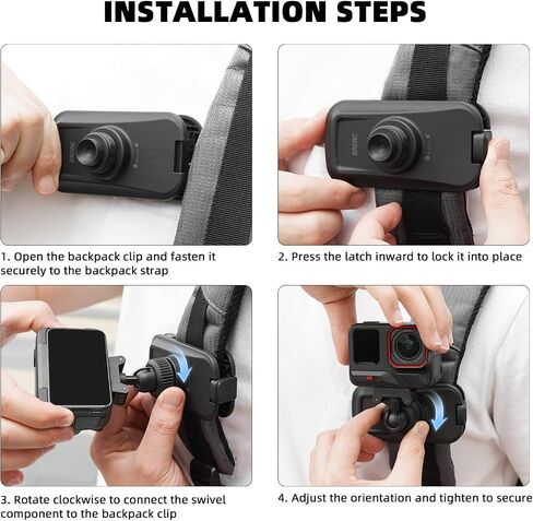 BRDRC Magnetic Backpack Mount for Insta360 X5 Ace Pro 2, Quick Release Magnet Mount Bag Strap Anti-Slip Shoulder Clip Belt for Insta 360 X5 X4 Air Ace Pro 2 Accessories in Kuwait