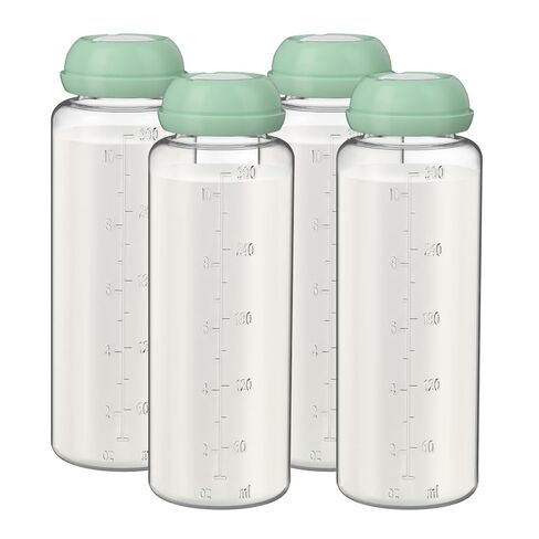 4pcs 12oz Breastmilk Storage Bottles Container Compatible with Momcozy Portable Breast Milk Cooler 12oz, Fit for Dr. Brown’s and Most Other Narrow Baby Bottle Nipples, BPA-Free & Leakproof in Kuwait