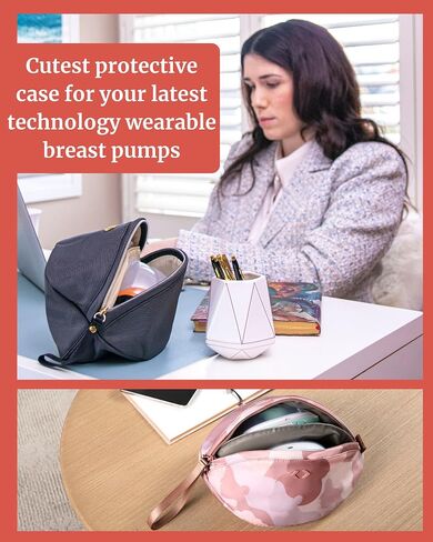 Wearable Breast Pump Bag - Fits Elvie, Willow, Momcozy and All Others - Beige Small Pump Bag with Wrist Strap – Hands-Free Pump Carrying Case and Storage for Travel in Kuwait