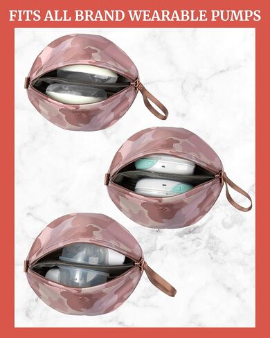 Wearable Breast Pump Bag - Fits Elvie, Willow, Momcozy and All Others - Beige Small Pump Bag with Wrist Strap – Hands-Free Pump Carrying Case and Storage for Travel in Kuwait