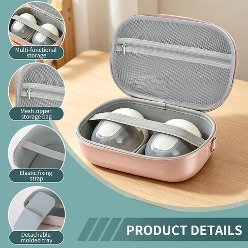 Breast Pump Bag Compatible with Eufy, Portable Pump Case with Weather-Resistance Detachable Tray, Breast Pump Storage for Momcozy/Willow/Medela, Strong EVA Build, Great for Travel and Outings in Kuwait