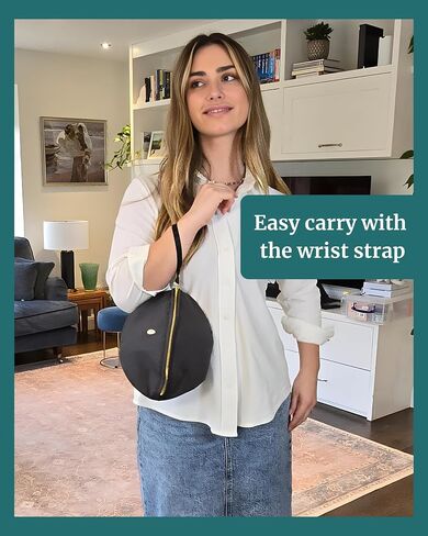 Wearable Breast Pump Bag - Fits Elvie, Willow, Momcozy and All Others - Beige Small Pump Bag with Wrist Strap – Hands-Free Pump Carrying Case and Storage for Travel in Kuwait