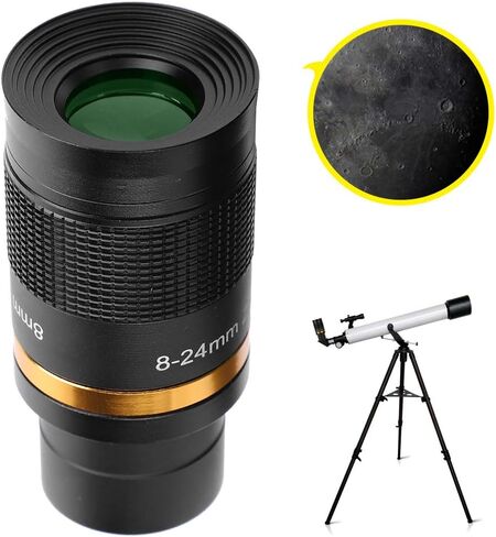 8-24mm Continuous Zoom Eyepiece for Astronomical Telescope, 1.25 Inch / 31.7mm Zoom Eyepiece with Wideband Green Coating, Aluminum Alloy & Optical Glass, for Moon Planets Nebulae in Kuwait