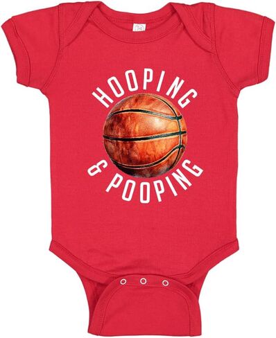 Funny Basketball Baby Bodysuit One Piece Or Toddler T-Shirt Hooping and Pooping Bball Baby Gift in Kuwait