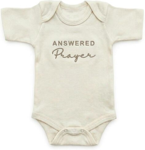 Embroidered Answered Prayer Baby Bodysuit, Miracle Baby, Cute Newborn Baby Gift, Pregnancy Announcement Reveal, First Child, Religious 1004 in Kuwait
