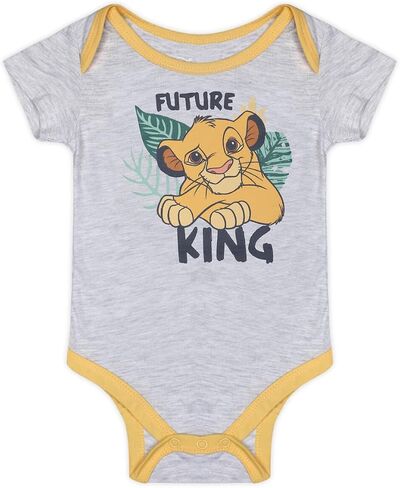 Disney Lion King Baby Boys 5 Pack Bodysuits for Newborn and Infants in Kuwait