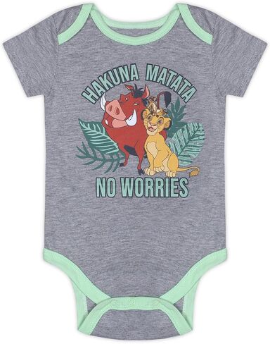 Disney Lion King Baby Boys 5 Pack Bodysuits for Newborn and Infants in Kuwait