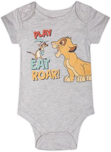 Disney Lion King Baby Boys 5 Pack Bodysuits for Newborn and Infants in Kuwait
