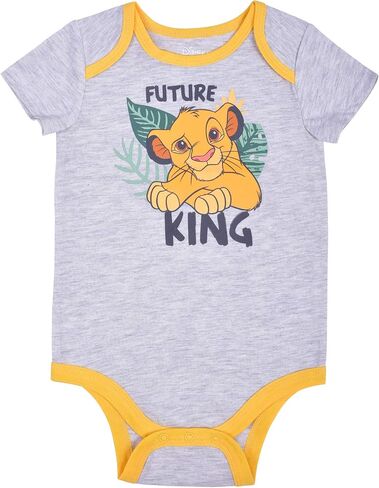 Disney Lion King Baby Boys 5 Pack Bodysuits for Newborn and Infants in Kuwait