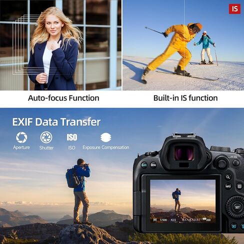 EF-EOS R Mount Adapter Auto-Focus Lens Mount Adapter Converter Ring Compatible with Canon EF/EF-S Series Lens to EOS R, RP, R3, R5, R6, R6II, R7, R8, R10, R50, R100 Cameras in Kuwait