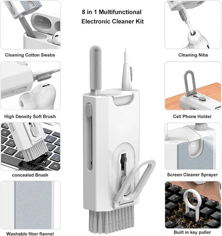 Tyenaza 8 in 1 Electronic Cleaner Kit, Multi Functional Laptop Screen Keyboard Earbuds Cleaner Kit Computer Cleaning Tool Kit in Kuwait