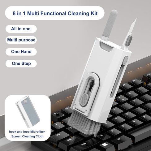 Tyenaza 8 in 1 Electronic Cleaner Kit, Multi Functional Laptop Screen Keyboard Earbuds Cleaner Kit Computer Cleaning Tool Kit in Kuwait