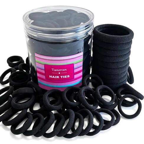 130 Pcs Kids Hair Ties Set for Baby Girls, No Damage Elastics Hair Bands | 120 Pcs Colorful Small and 10 Pcs Black Large Stretchy Hair Bands, Seamless Soft Ponytail Holders Hair Accessories in Kuwait
