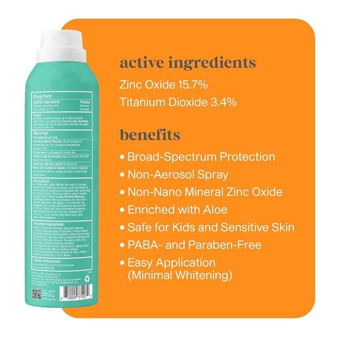 Thinkbaby SPF 50+ Baby Mineral Sunscreen, 6oz + Thinksport Kids SPF 50+ Sheer Mineral Sunscreen Spray, 6oz, Water Resistant Sun Cream – Broad Spectrum UVA/UVB Sun Protection in Kuwait