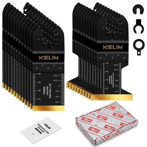 22pcs Titanium Oscillating Tool Blades, Universal Multitool Blades | Oscillating Saw Blade for Metal Wood Detail Cutting,Standard Size,Multitool Wood Blades For Bosch Fein Milwaukee Ryobi Dewalt in Kuwait