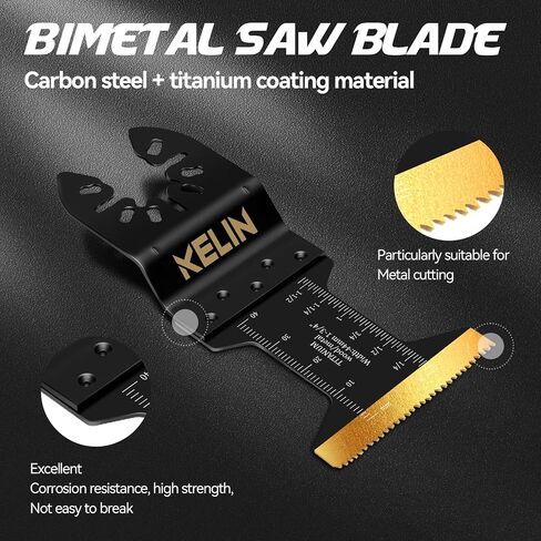 22pcs Titanium Oscillating Tool Blades, Universal Multitool Blades | Oscillating Saw Blade for Metal Wood Detail Cutting,Standard Size,Multitool Wood Blades For Bosch Fein Milwaukee Ryobi Dewalt in Kuwait