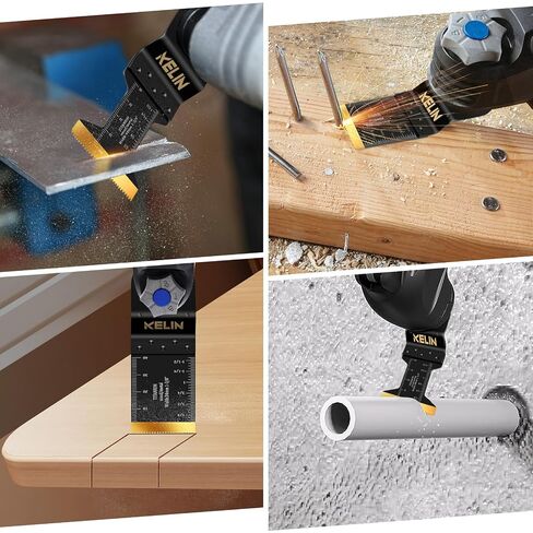 22pcs Titanium Oscillating Tool Blades, Universal Multitool Blades | Oscillating Saw Blade for Metal Wood Detail Cutting,Standard Size,Multitool Wood Blades For Bosch Fein Milwaukee Ryobi Dewalt in Kuwait