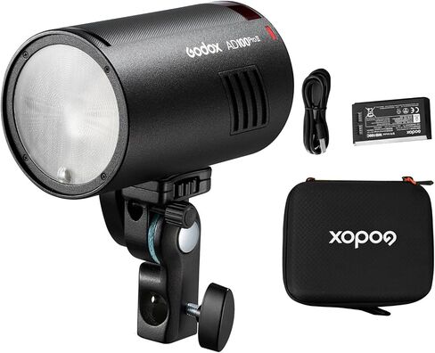 GODOX AD100Pro Pocket Studio Flash Light Photography Light OLED Screen 5800K 1/8000s Sync TTL/Multi/M Flash Built-in 2.4G Wilreless X System 5 Groups 32 Channels with Rechargeable 2600mAh Battery in Kuwait