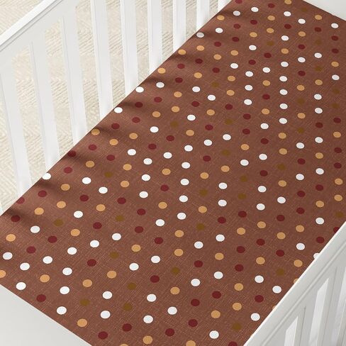 Horaldaily 2 Pack Fitted Crib Sheet for Boys Girls,Soft Breathable Washable Jersey Microfiber Baby Crib Sheet, Fits Standard Size Crib Mattress 28in x 52in, Warm Brown Football & Fall Leaves in Kuwait
