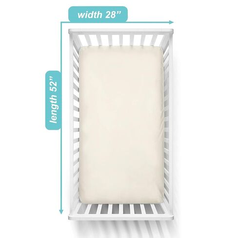 American Baby Company 100% Natural Cotton Percale Fitted Crib Sheet for Standard Crib and Toddler Mattresses, Cream, Soft Breathable, for Boys and Girls in Kuwait