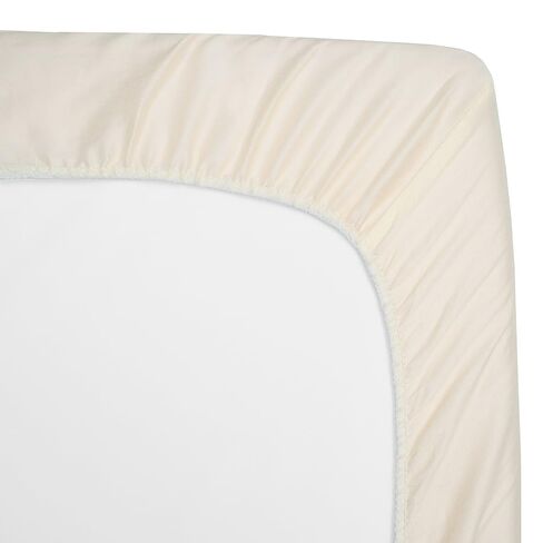 American Baby Company 100% Natural Cotton Percale Fitted Crib Sheet for Standard Crib and Toddler Mattresses, Cream, Soft Breathable, for Boys and Girls in Kuwait
