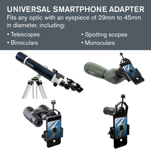 Celestron - PowerSeeker 127EQ Telescope & Smartphone Photography Adapter for Telescope & Telescope Moon Filter – Eyepiece Accessory – Reduces Moon Glare and Enhances Lunar Crater Details in Kuwait