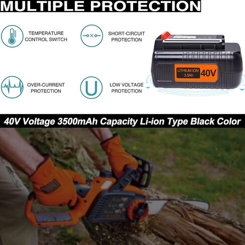 DTK 3.5Ah 40V MAX Batteries Replacement for Black and Decker 40V Battery LBX2040 LBX36 LBXR36 LBXR2036 LST540 LST136W Replacement for Black&Decker in Kuwait