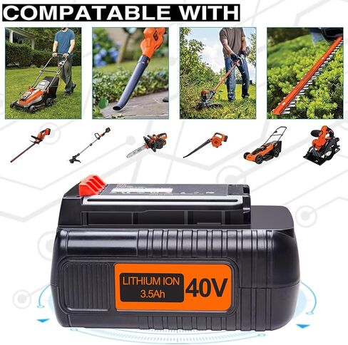 DTK 3.5Ah 40V MAX Batteries Replacement for Black and Decker 40V Battery LBX2040 LBX36 LBXR36 LBXR2036 LST540 LST136W Replacement for Black&Decker in Kuwait