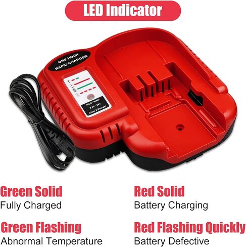 2 Packs Replacement for Black and Decker 18V Battery and Charger(Red) | 4500mAh Ni-Mh Compatible with Black and Decker 18 Volt Batteries HBP18 HBP18-OPE 244760-00 FSB18 C FS18BX and BDFC240 Charger in Kuwait