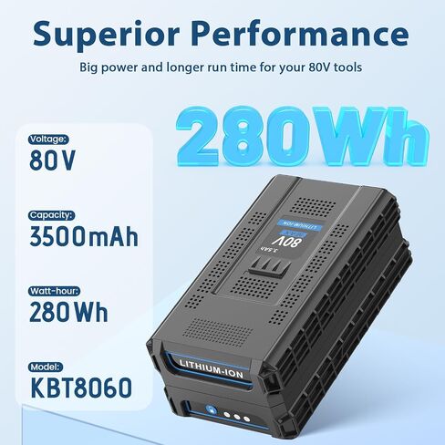 Upgraded 3.5Ah Compatible with Kobalt 80V Battery | Heavier and 1/3 Longer,Not Suitable for Hand Tools,Compatible for KB2580-06 KB580-06 KB680-06 KB280-06, Cordless Power Tools in Kuwait
