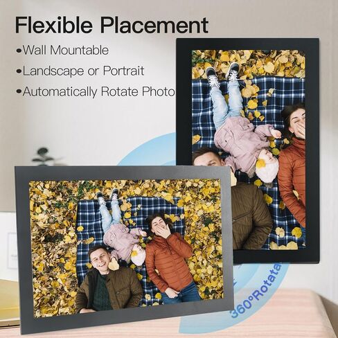 Glusine 15.6Inch Touch Screen Large Digital Picture Frame,1920 * 1080 FHD WiFi Digital Photo Frame with 32GB Storage, Wall Mountable, Auto-Rotate Send Photos and Videos Through The Application in Kuwait