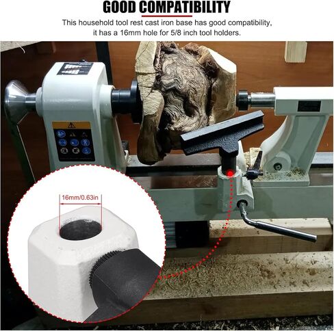 Cast Iron Wood Lathe Banjo for 10 inch or 12 inch Lathes, Fit for 16mm Diameter Tool Rests, Upgrades Replacement Tool Rest Holder Base for Woodturning in Kuwait