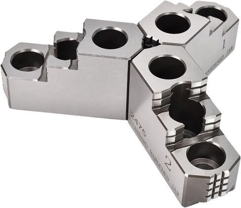 3 Pcs 6" Double Step Hard Jaws for 3 Jaw Hydraulic Power Chuck, Compatible with B-206 Kitagawa Samchully Howa MMK, Reversible Hardened Steel Jaws for 6 Inch Lathe Chuck JSY-06 in Kuwait