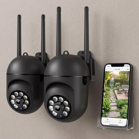 2Pack 1080P WiFi Night Vision 2 Way Audio Siren Motion Alerts Indoor Security Camera for Baby Pet Monitoring Cloud TF Card Storage White in Kuwait