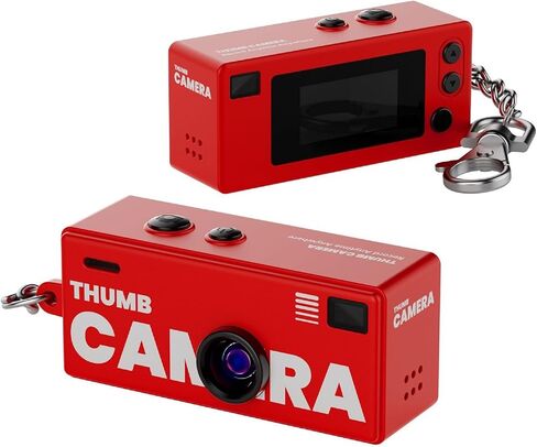 1080P CCD Mini Flip Thumb Keychain Digital Camera | 61° Wide Angle Mini Camera 0.96in Flip Screen Fill Light Retro Keychain Cam(Upgraded Yellow) in Kuwait