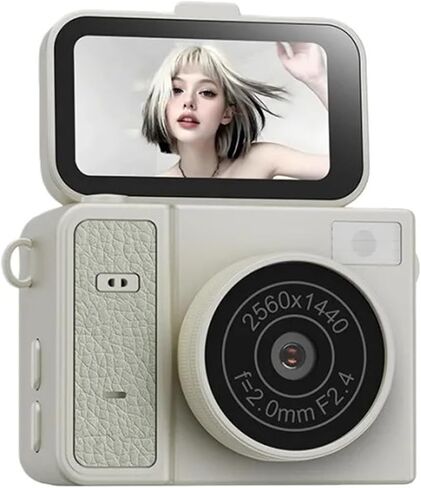 2K Flip Screen Retro Mini Digital Camera | 1.47 Inch Flip Lens CCD Camera Selfie Video Recording Support 128GB TF Card(Green) in Kuwait