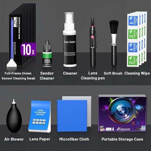 Camera Lens Cleaning Kit with Pro 10x Sensor Swabs, Sensor Cleaner, Compatible with Canon, Nikon, Sony mirrorless DSLR Camera (Enhanced Version) in Kuwait