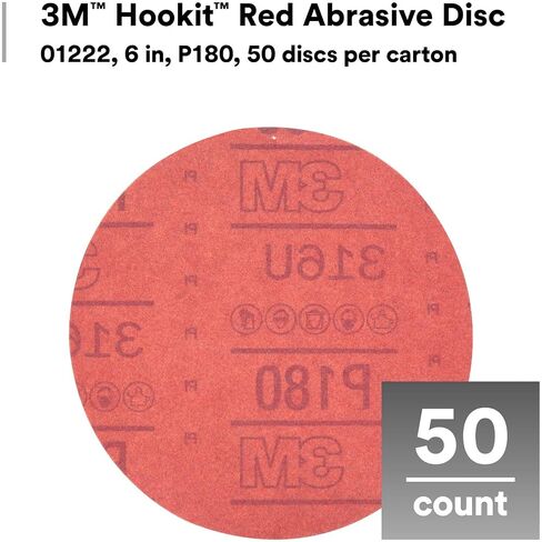 3M Hookit Red Abrasive Disc, 01222, 6 in, P180 in Kuwait