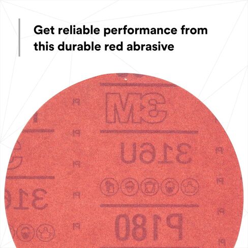 3M Hookit Red Abrasive Disc, 01222, 6 in, P180 in Kuwait