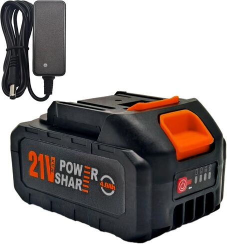 21V Lithium Battery Pack with Charger for Cordless Power Washer，Rugged Black Orange in Kuwait